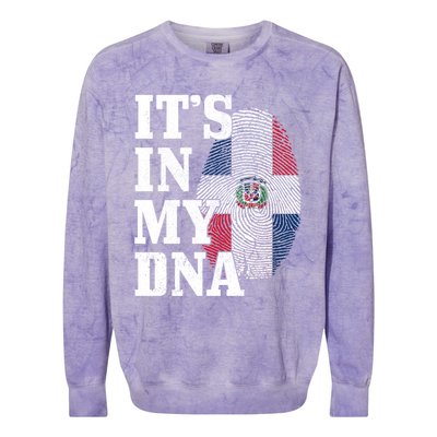 Dominican Republic It's In My Dna Dominican Flag Pride Cute Gift Colorblast Crewneck Sweatshirt