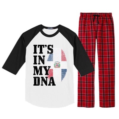 Dominican Republic It's In My Dna Dominican Flag Pride Cute Gift Raglan Sleeve Pajama Set