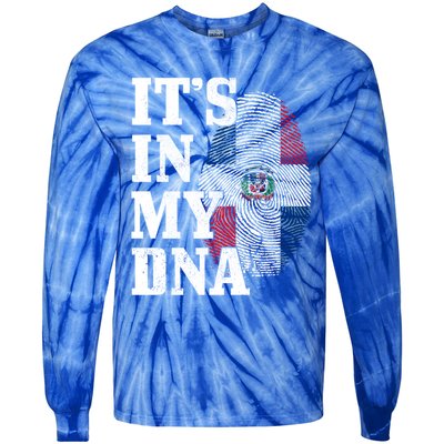 Dominican Republic It's In My Dna Dominican Flag Pride Cute Gift Tie-Dye Long Sleeve Shirt