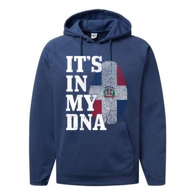 Dominican Republic It's In My Dna Dominican Flag Pride Cute Gift Performance Fleece Hoodie