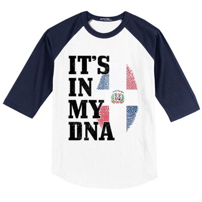 Dominican Republic It's In My Dna Dominican Flag Pride Cute Gift Baseball Sleeve Shirt