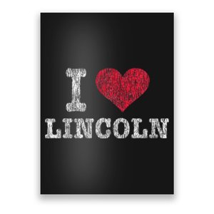 Distressed Retro I Love Lincoln Souvenir Poster