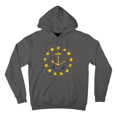 Distress Rhode Island State Flag Vintage Retro Hoodie