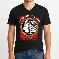 Damn Right I Bite Funny Dog V-Neck T-Shirt