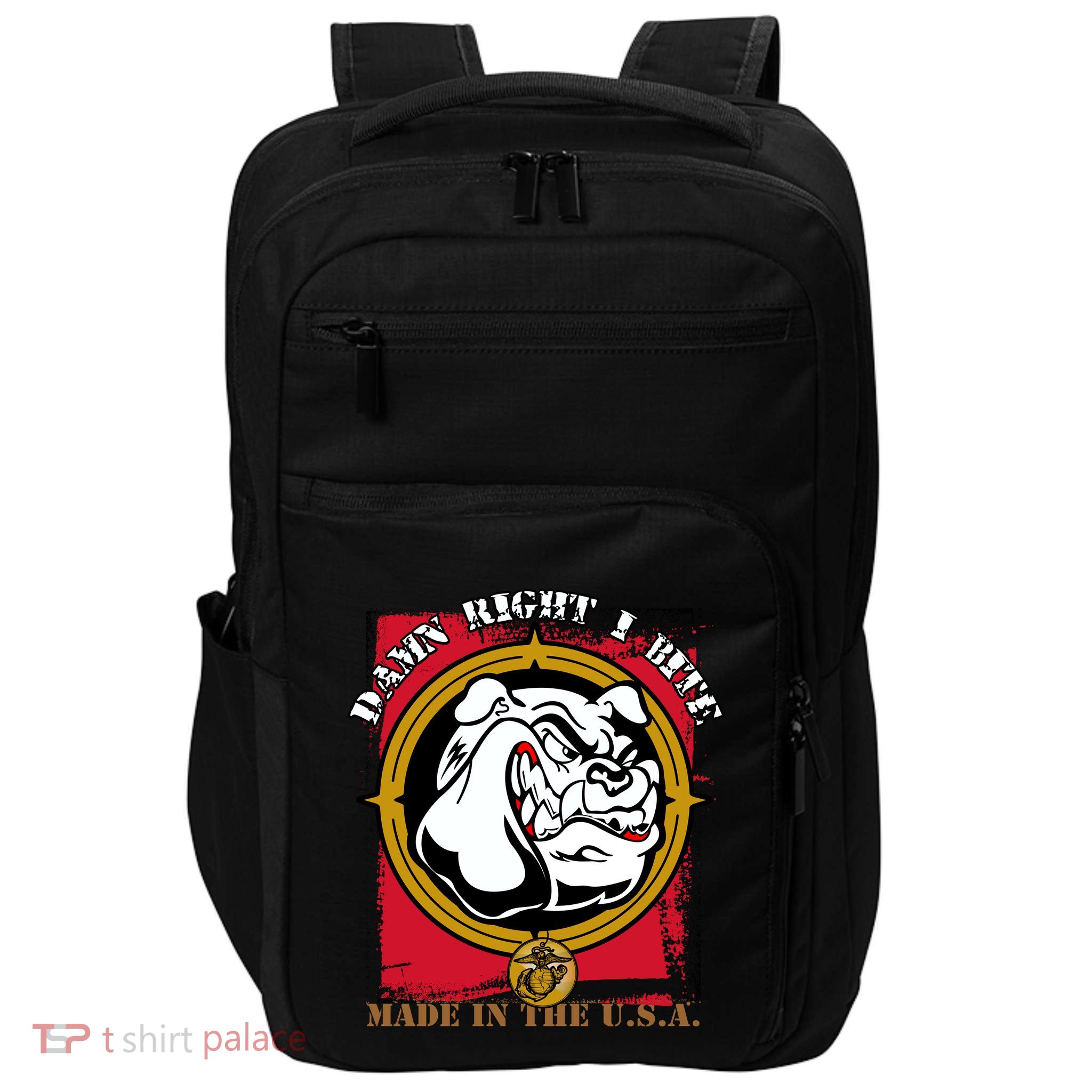 Damn Right I Bite Funny Dog Impact Tech Backpack