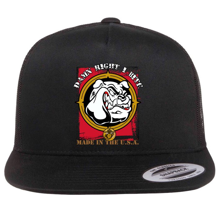 Damn Right I Bite Funny Dog Flat Bill Trucker Hat