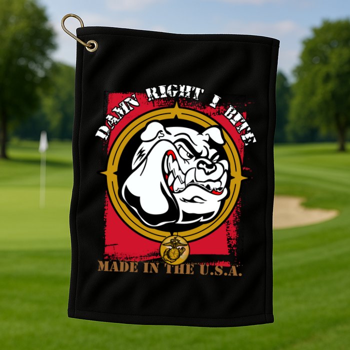 Damn Right I Bite Funny Dog Golf Towel