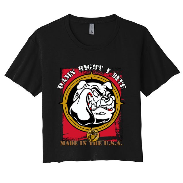 Damn Right I Bite Funny Dog Crop Top