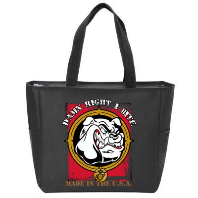 Damn Right I Bite Funny Dog Zip Tote Bag