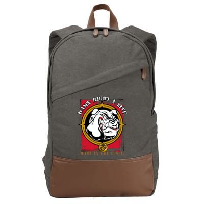 Damn Right I Bite Funny Dog Cotton Canvas Backpack