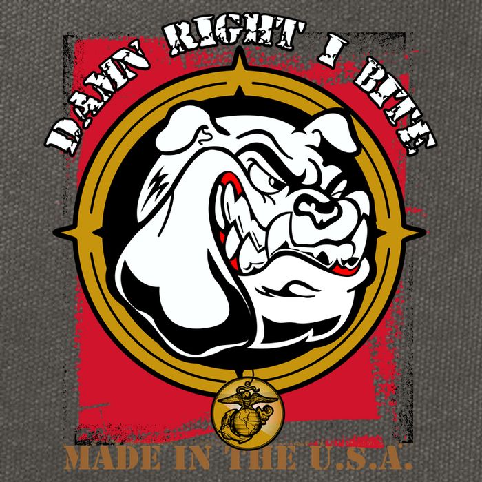 Damn Right I Bite Funny Dog Cotton Canvas Backpack