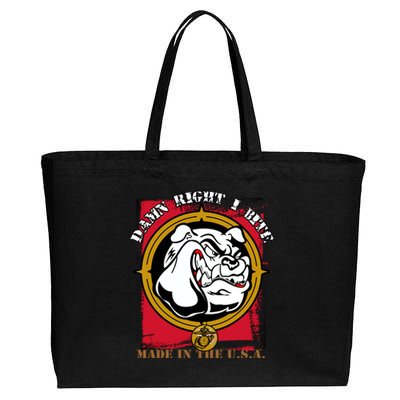 Damn Right I Bite Funny Dog Cotton Canvas Jumbo Tote