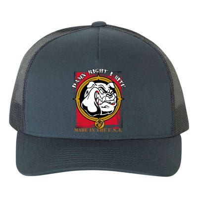 Damn Right I Bite Funny Dog Yupoong Adult 5-Panel Trucker Hat