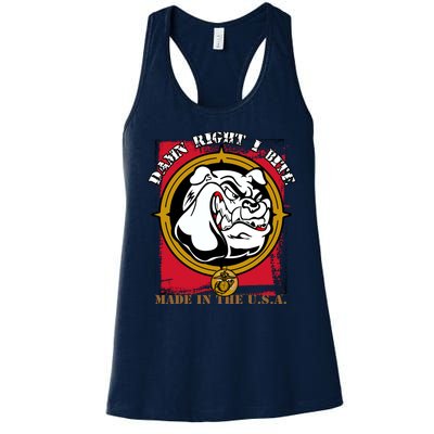 Damn Right I Bite Funny Dog Women's Racerback Tank