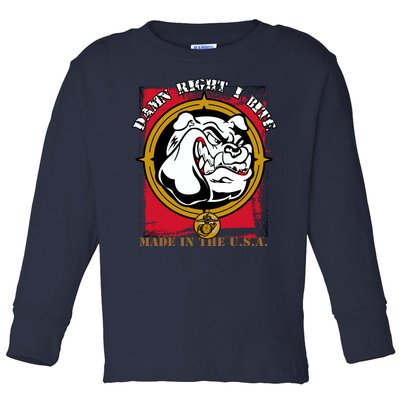 Damn Right I Bite Funny Dog Toddler Long Sleeve Shirt