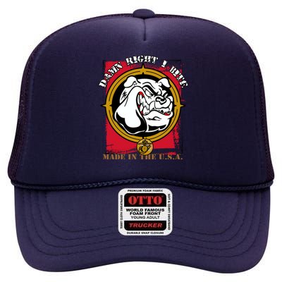 Damn Right I Bite Funny Dog High Crown Mesh Back Trucker Hat