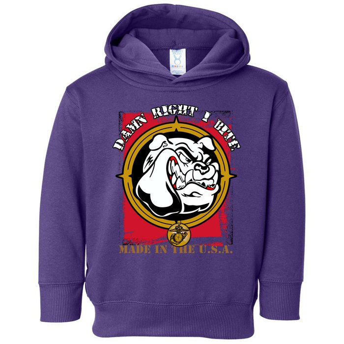 Damn Right I Bite Funny Dog Toddler Hoodie