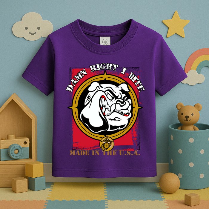 Damn Right I Bite Funny Dog Toddler T-Shirt