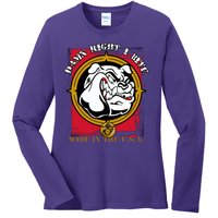 Damn Right I Bite Funny Dog Ladies Long Sleeve Shirt