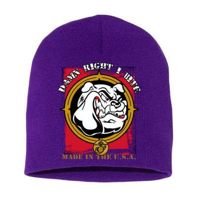 Damn Right I Bite Funny Dog Short Acrylic Beanie