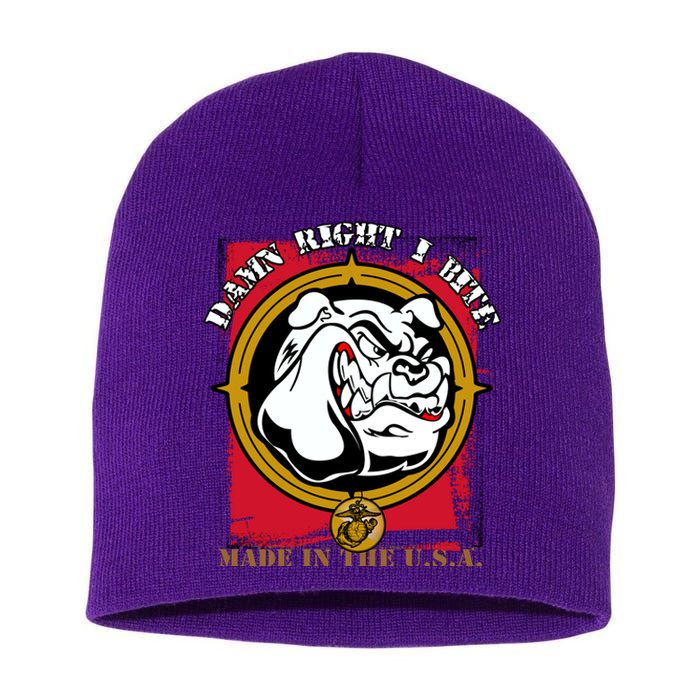 Damn Right I Bite Funny Dog Short Acrylic Beanie