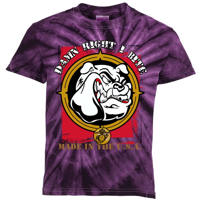 Damn Right I Bite Funny Dog Kids Tie-Dye T-Shirt