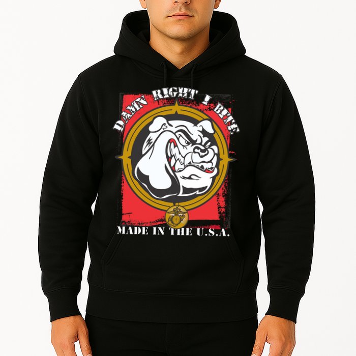 Damn Right I Bite Made In The USA Dog Hoodie