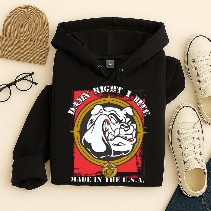 Damn Right I Bite Made In The USA Dog Hoodie