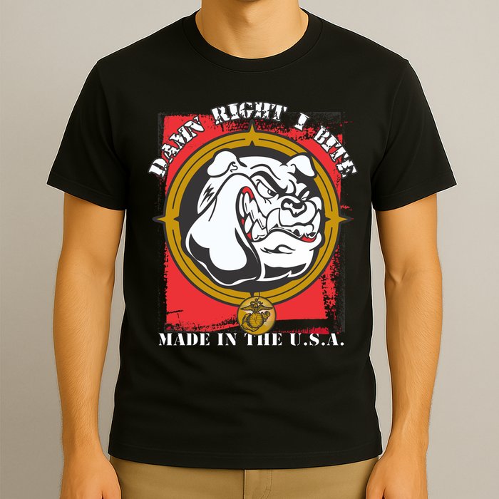 Damn Right I Bite Made In The USA Dog T-Shirt