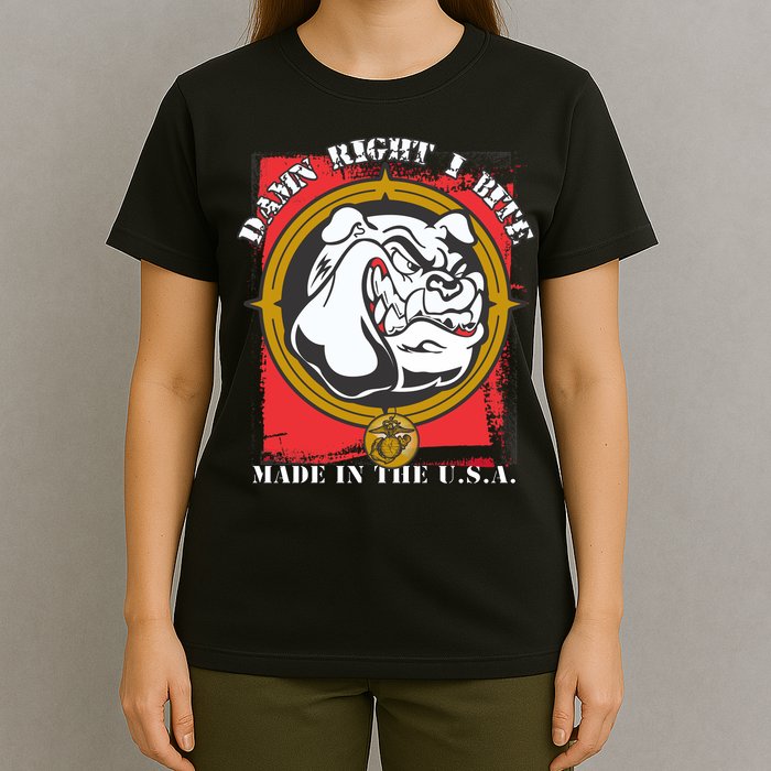 Damn Right I Bite Made In The USA Dog T-Shirt