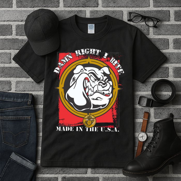 Damn Right I Bite Made In The USA Dog Tall T-Shirt