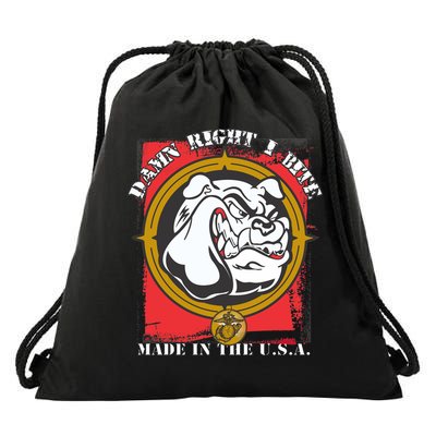 Damn Right I Bite Made In The USA Dog Drawstring Bag