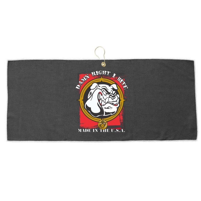 Damn Right I Bite Made In The USA Dog Large Microfiber Waffle Golf Towel