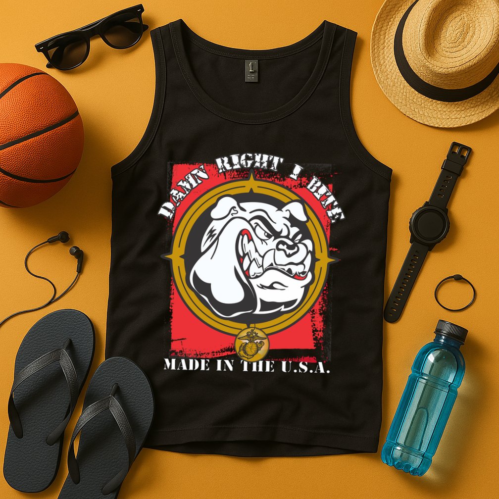 Damn Right I Bite Made In The USA Dog Tank Top