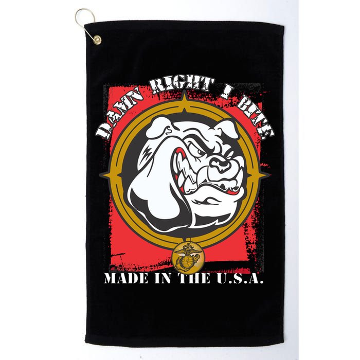 Damn Right I Bite Made In The USA Dog Golf Towel