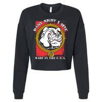 Damn Right I Bite Made In The USA Dog Cropped Pullover Crew