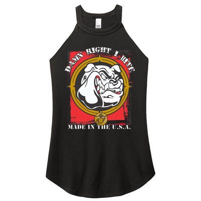 Damn Right I Bite Made In The USA Dog Women's Perfect Tri Rocker Tank