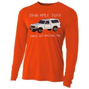 Drink Apple Juice Cause OJ Will Kill You Cooling Performance Long Sleeve Crew