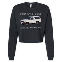 Drink Apple Juice Cause OJ Will Kill You Cropped Pullover Crew