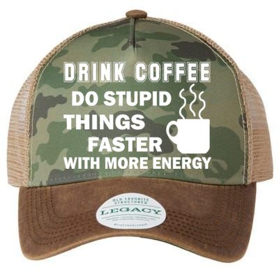 Drink Coffee Do Stupid Things Faster Legacy Tie Dye Trucker Hat