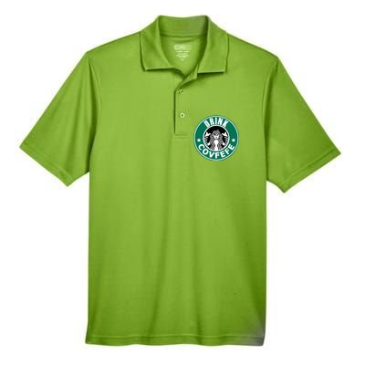 Drink Covfefe Funny Parody Logo Men's Origin Performance Pique Polo