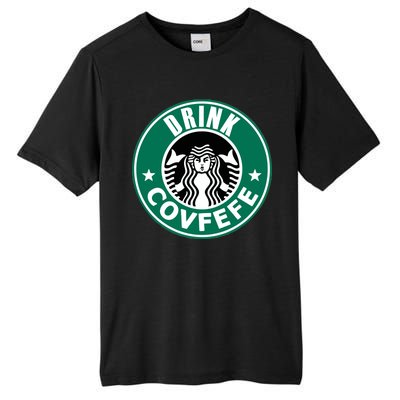 Drink Covfefe Funny Parody Logo Tall Fusion ChromaSoft Performance T-Shirt