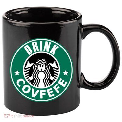 Drink Covfefe Funny Parody Logo 11oz C Handle Ceramic Mug