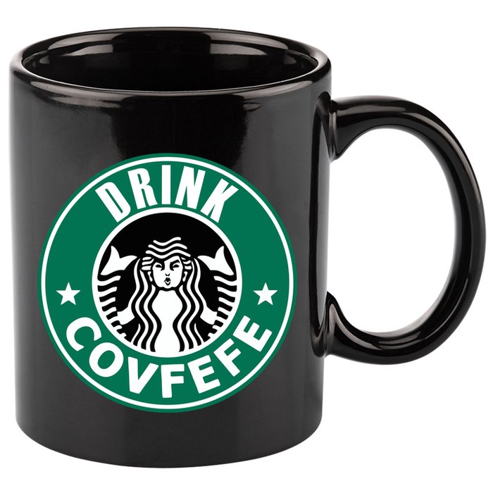 Drink Covfefe Funny Parody Logo 11oz C Handle Ceramic Mug