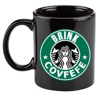 Drink Covfefe Funny Parody Logo 11oz C Handle Ceramic Mug