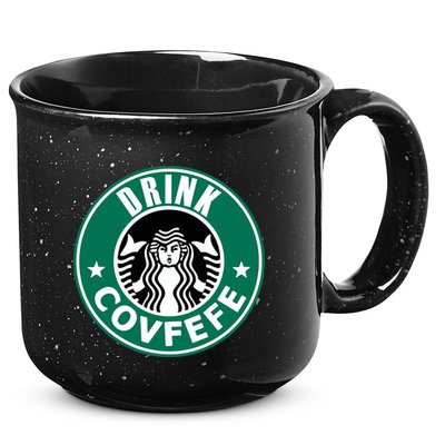 Drink Covfefe Funny Parody Logo 15oz Campfire Ceramic Mug