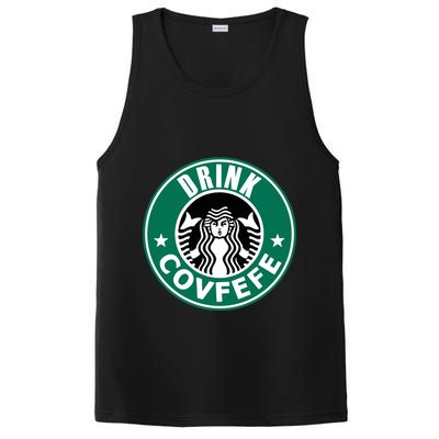 Drink Covfefe Funny Parody Logo PosiCharge Competitor Tank
