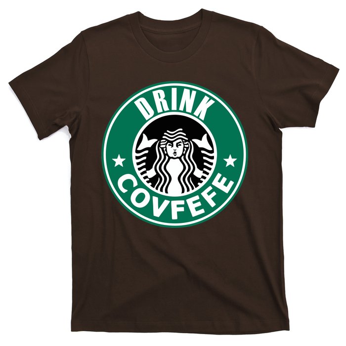 Drink Covfefe Funny Parody Logo T-Shirt