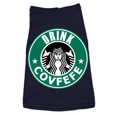 Drink Covfefe Funny Parody Logo Doggie Tank