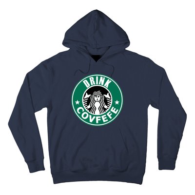 Drink Covfefe Funny Parody Logo Hoodie